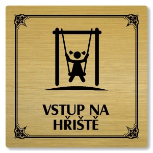 Vstup na hřiště, 80x80mm, zlatá, Nebraska